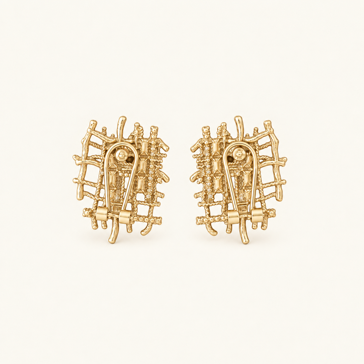 Vintage Woven Crystal Statement Earrings