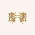 Vintage Woven Crystal Statement Earrings