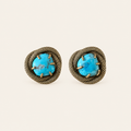 Vintage Turquoise Snake Coil Clip-On Earrings