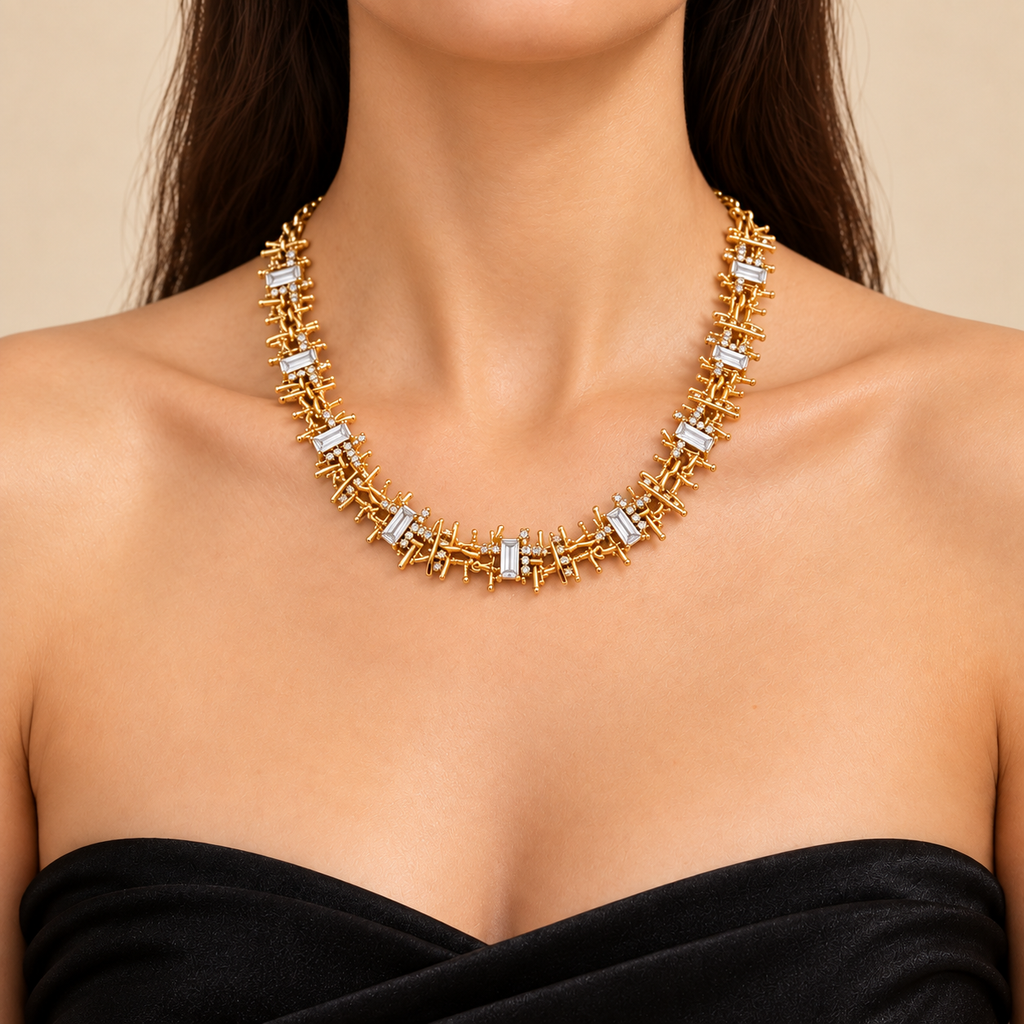 Aurelia Crystal Collar Necklace