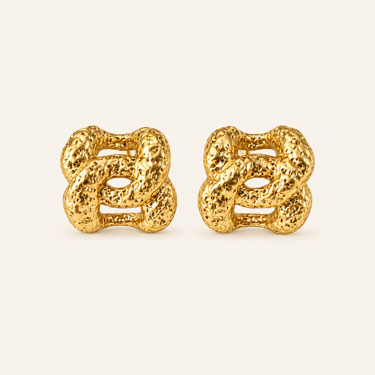 Vintage Textured Knot Stud Earrings