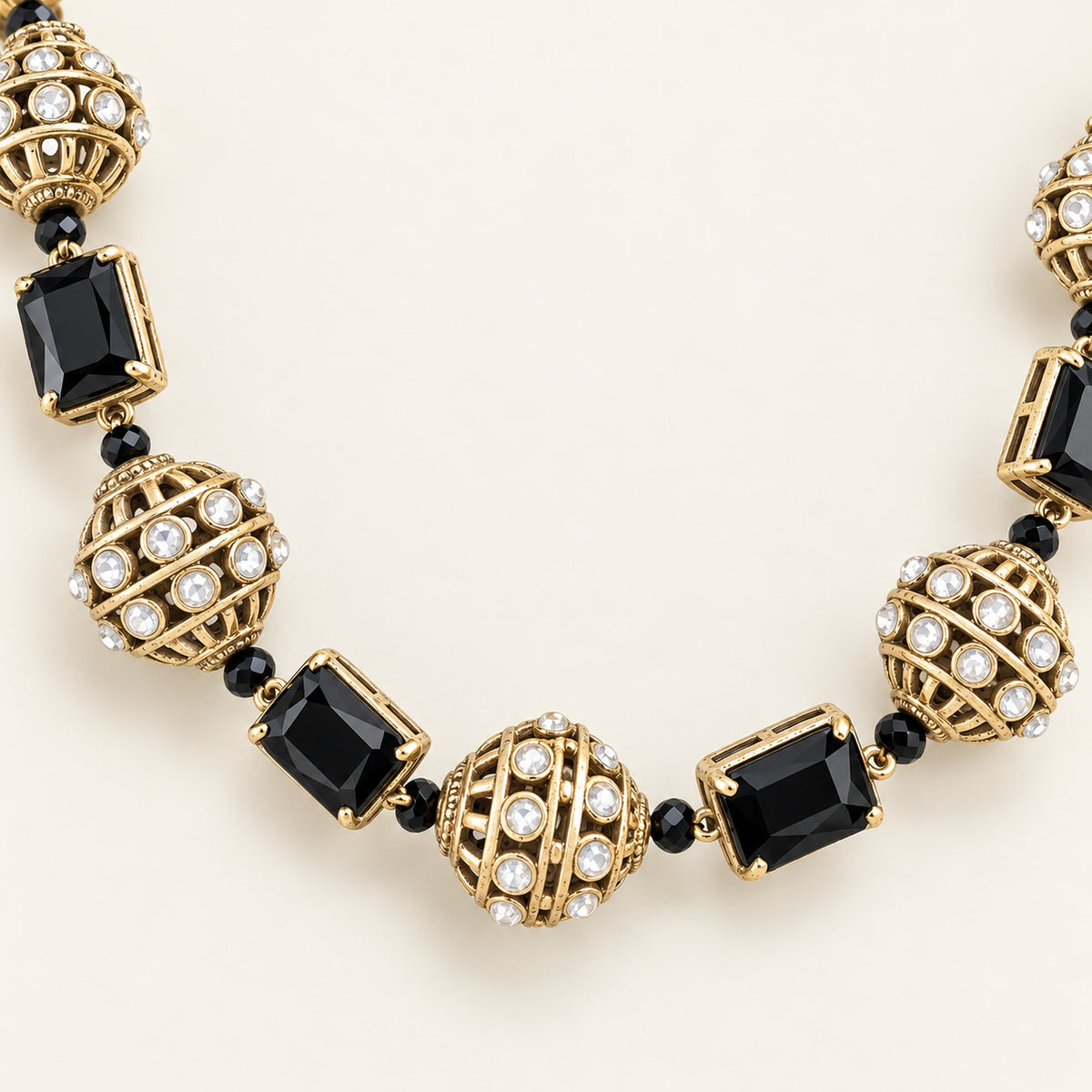 Noir Orbit Statement Necklace