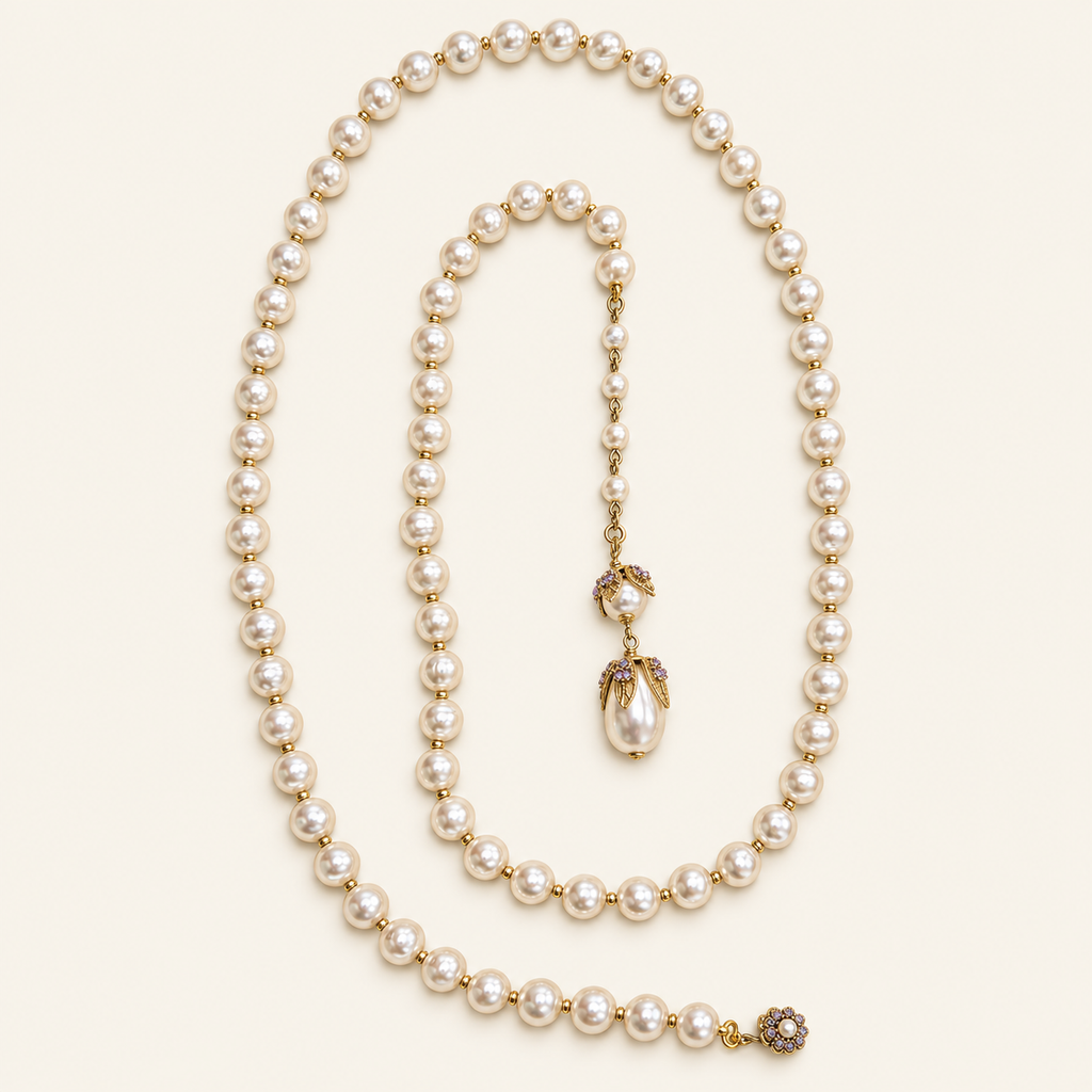 Ivory Cascade Pearl-Style Necklace