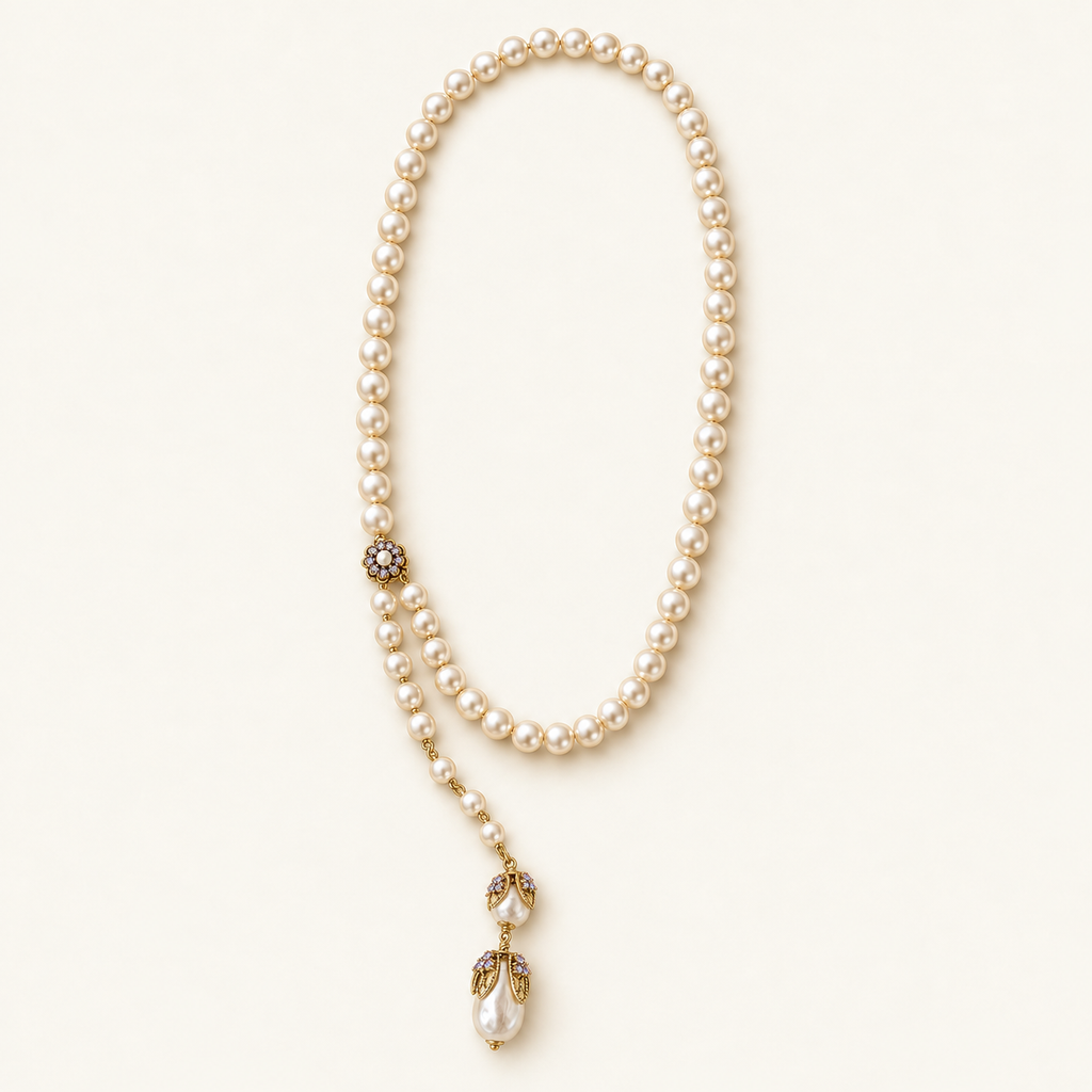 Ivory Cascade Pearl-Style Necklace