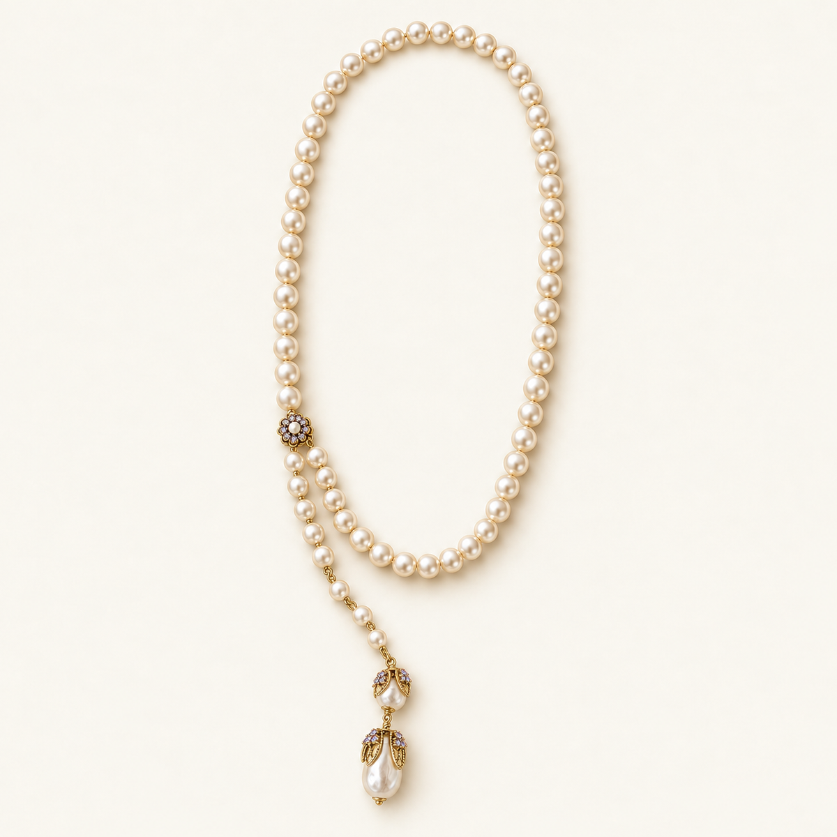 Ivory Cascade Pearl-Style Necklace