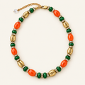 Verdant Ember Beaded Necklace