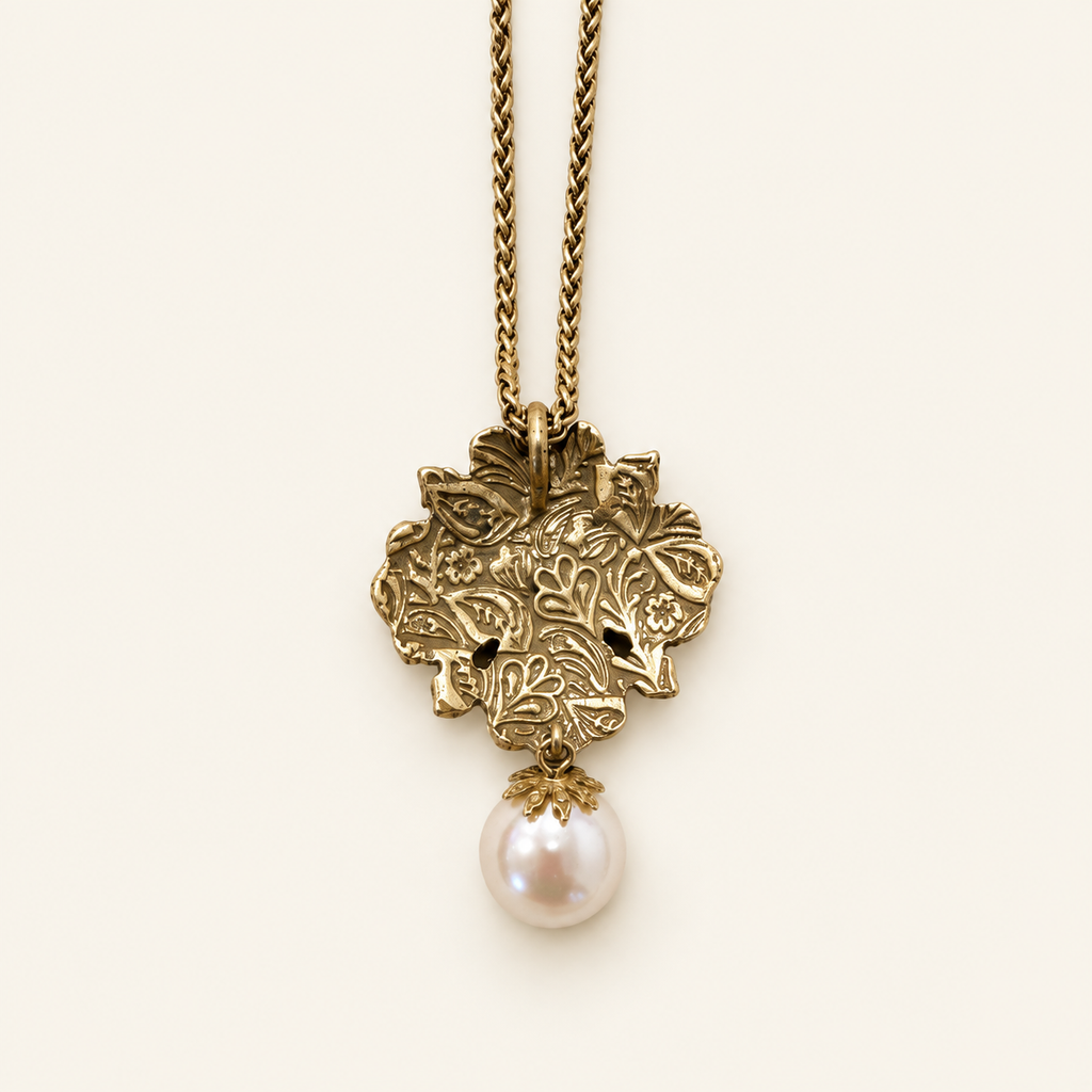 Azure Fleur Pearl-Style Pendant Necklace