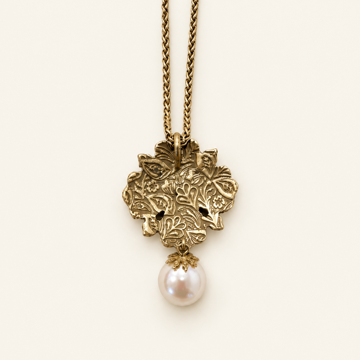 Azure Fleur Pearl-Style Pendant Necklace