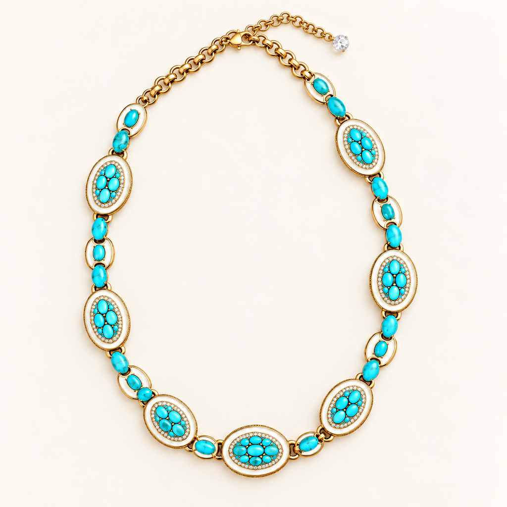 Azure Mosaic Statement Necklace