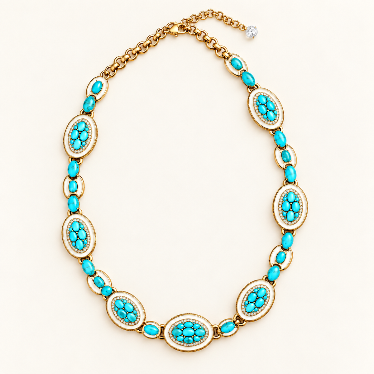Azure Mosaic Statement Necklace