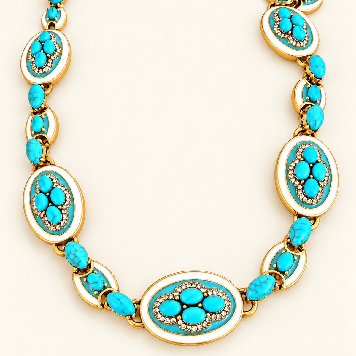 Azure Mosaic Statement Necklace