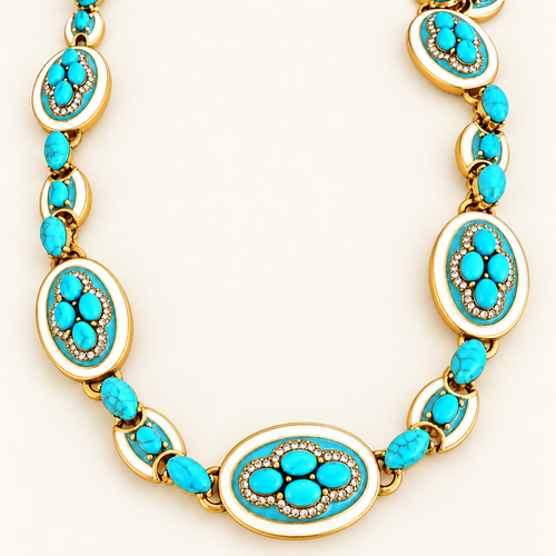 Azure Mosaic Statement Necklace