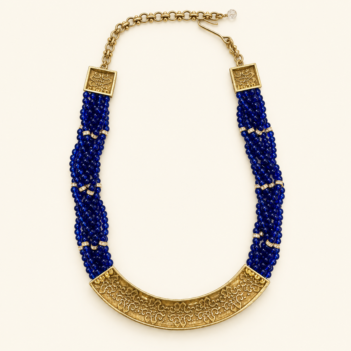 Cobalt Mosaic Multi-Strand Necklace