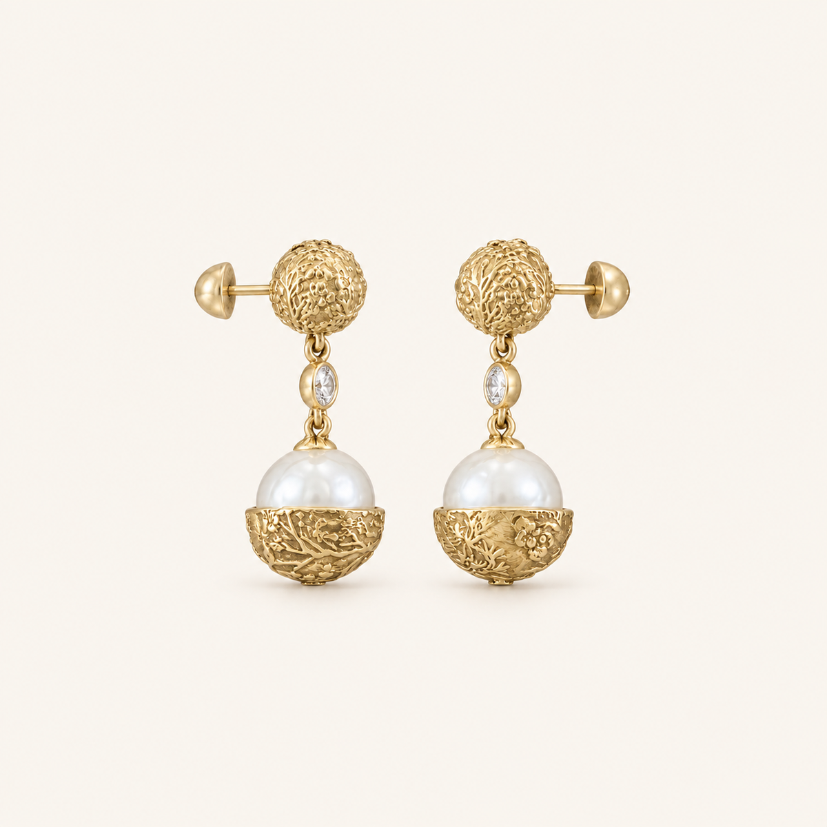 Vintage Pearl Dome Earrings
