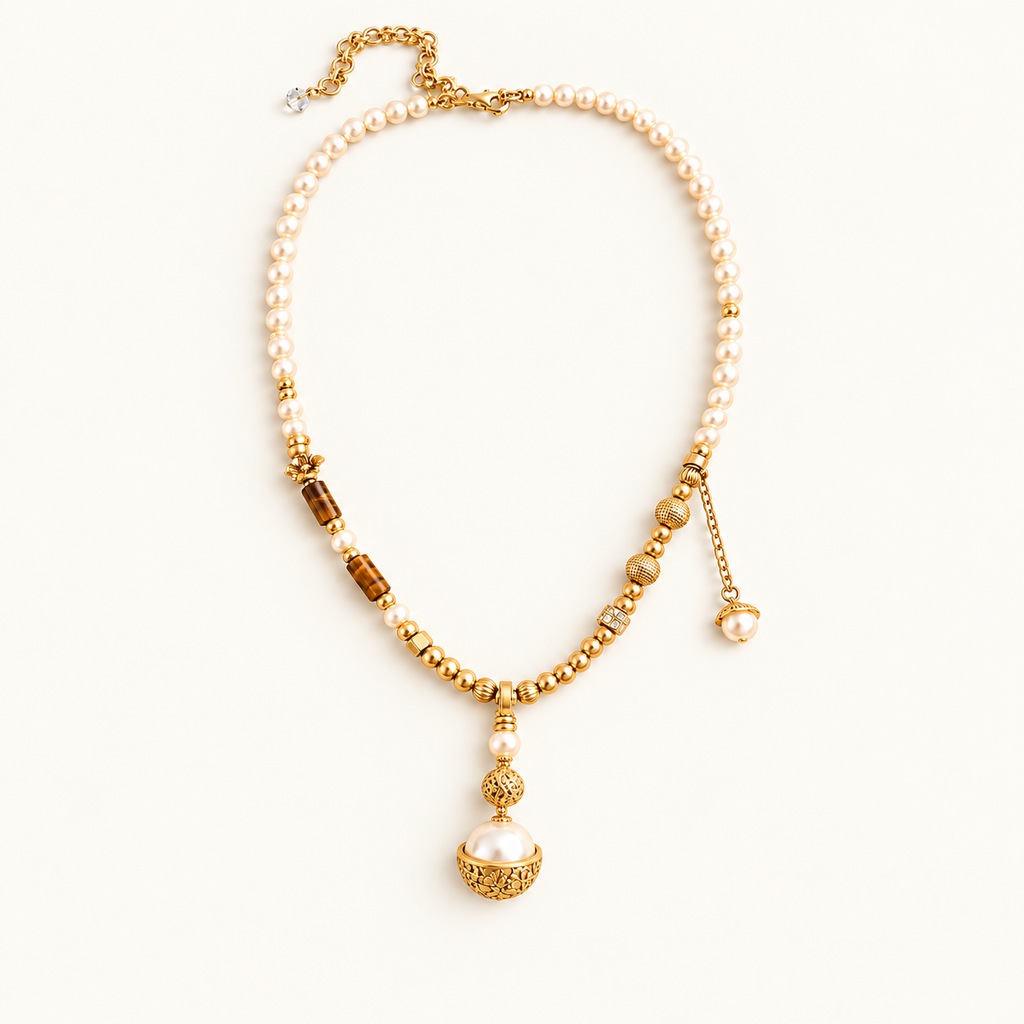 Ivory Orb Pearl Pendant Necklace