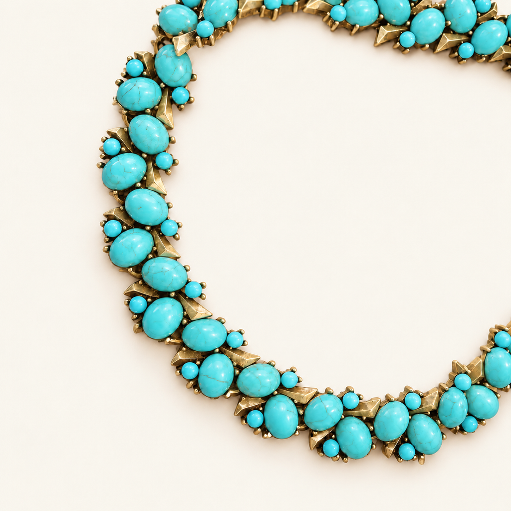 Turquoise Mosaic Statement Necklace