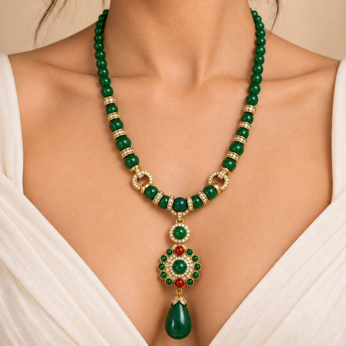 Verdant Halo Pendant Necklace