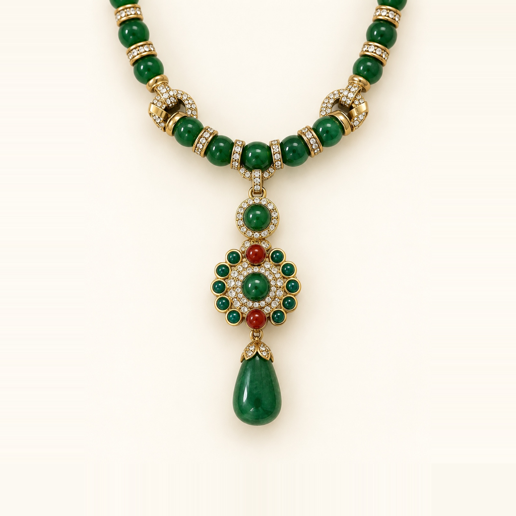 Verdant Halo Pendant Necklace