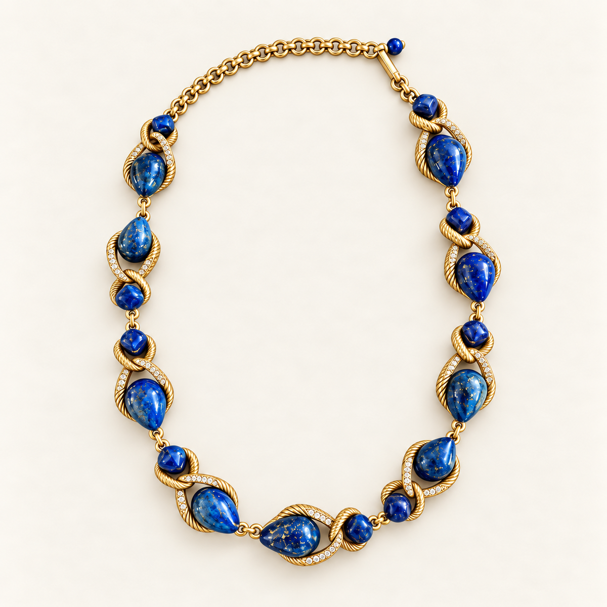 Midnight Blue Teardrop Statement Necklace