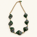 Deep Green Sculptural Statement Necklace