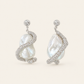 Baroque Pearl Spiral Earrings